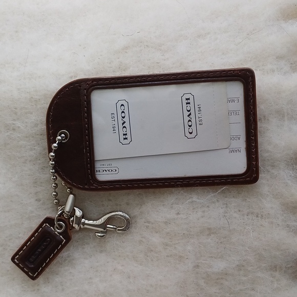 COACH vintage large signature embossed leather luggage tag F92538 - Picture 7 of 9